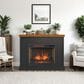 Legends Home Washington Fireplace Mantel with Fireplace Insert in Seal Skin Black and Whiskey, , large