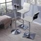 Lumisource Masters Swivel Adjustable Barstool with White Cushion in Chrome, , large
