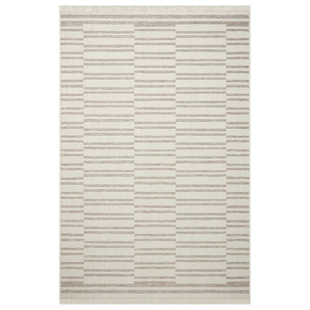 Amber Lewis x Loloi Malibu MAB-03 5"1" x 7"7" Ivory and Dove Indoor/Outdoor Area Rug, , large