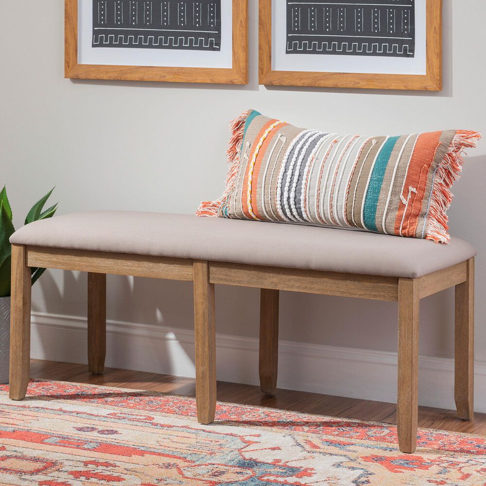 Linon Home Decor Jorissen Bench in Grey Wash, , large