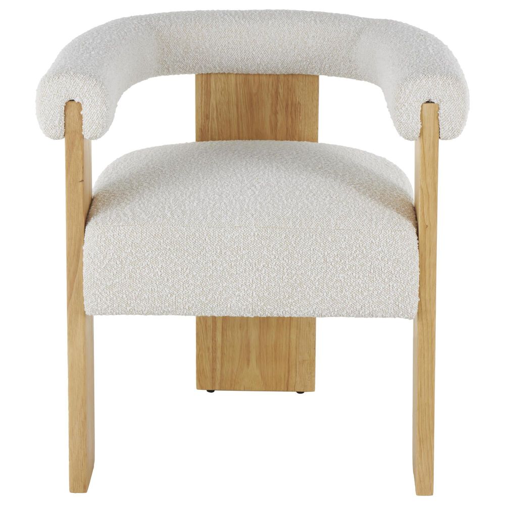 Maple and Jade Curved Back Accent Chair in Cream, , large