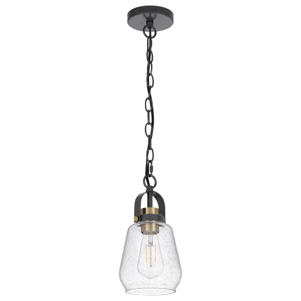 Cal Lighting Kavala 1-Light Pendant Light in Black and Antique Brass, , large