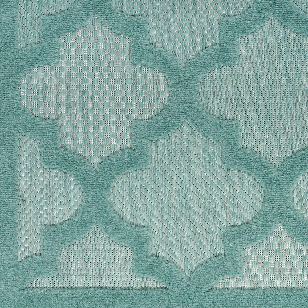 Nourison Easy Care 5&#39; x 7&#39; Aqua and Teal Indoor/Outdoor Area Rug, , large