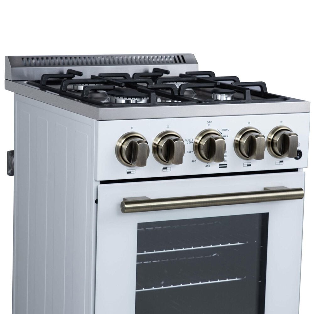 Forno Lamazze 20" Freestanding Gas Range in White, , large