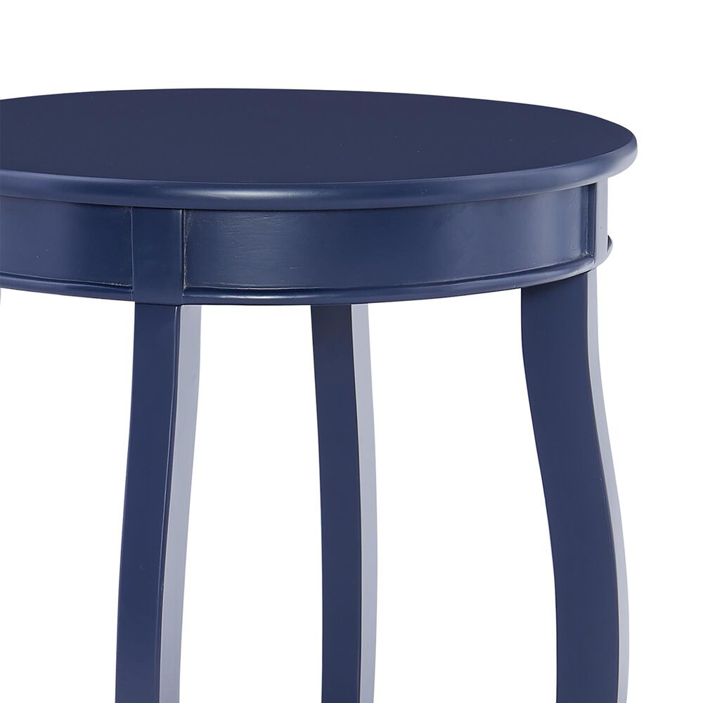 Linon Home Decor Aura Round Side Table in Navy Blue, , large