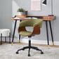 Lumisource Vintage Mod Office Chair with Green Cushion in Walnut and Black, , large