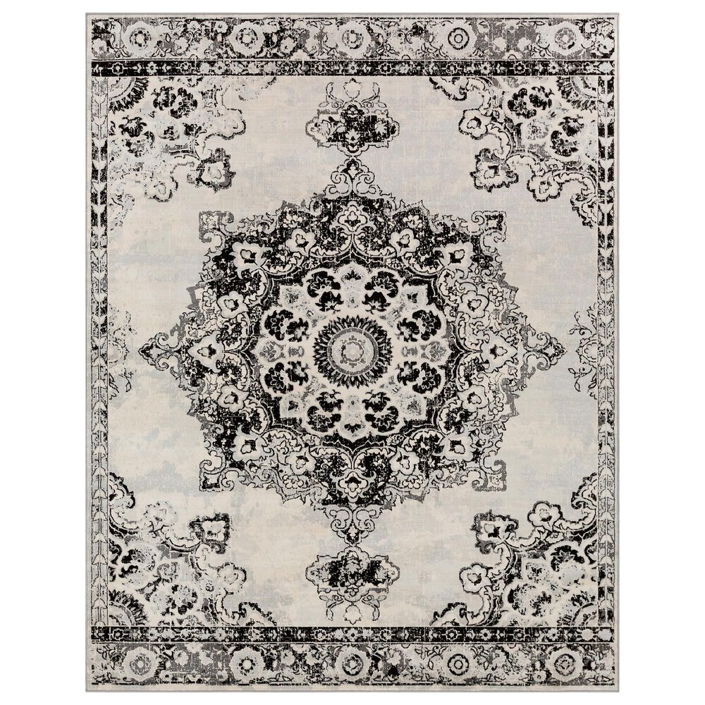 Surya Monaco MOC-2302 7'9" x 10'3" Gray, Black and Cream Area Rug, , large