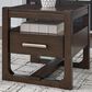 Ashley Breckington Square End Table in Dark Brown, , large