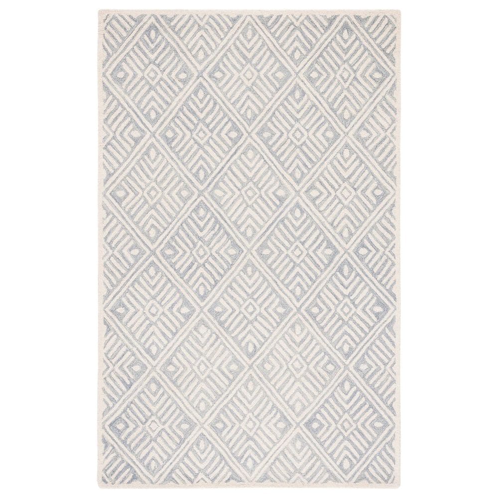 Safavieh Micro-Loop MLP262F 5" x 8" Gray and Ivory Area Rug, , large