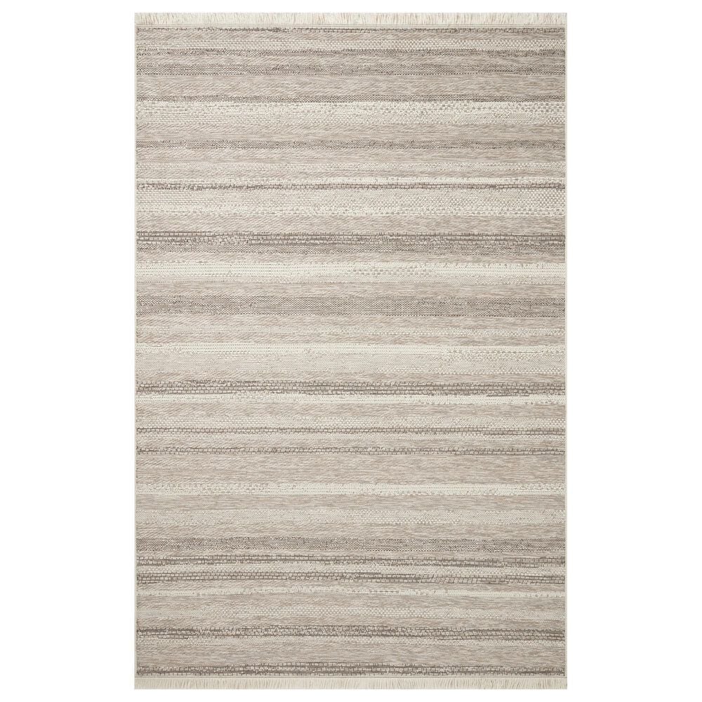 Amber Lewis x Loloi Malibu MAB-02 7"8" x 10" Ivory and Dove Indoor/Outdoor Area Rug, , large