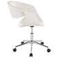 LumiSource Curvo Swivel Task Chair with White Faux Leather Cushion in Chrome, , large