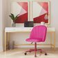 Linon Home Decor Adalynn Swivel Desk Chair with Hot Pink Cushion in Pink, , large