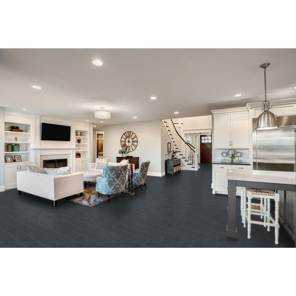 Emser Eclissi Jet 5" x 5" Star Glazed Porcelain Tile, , large