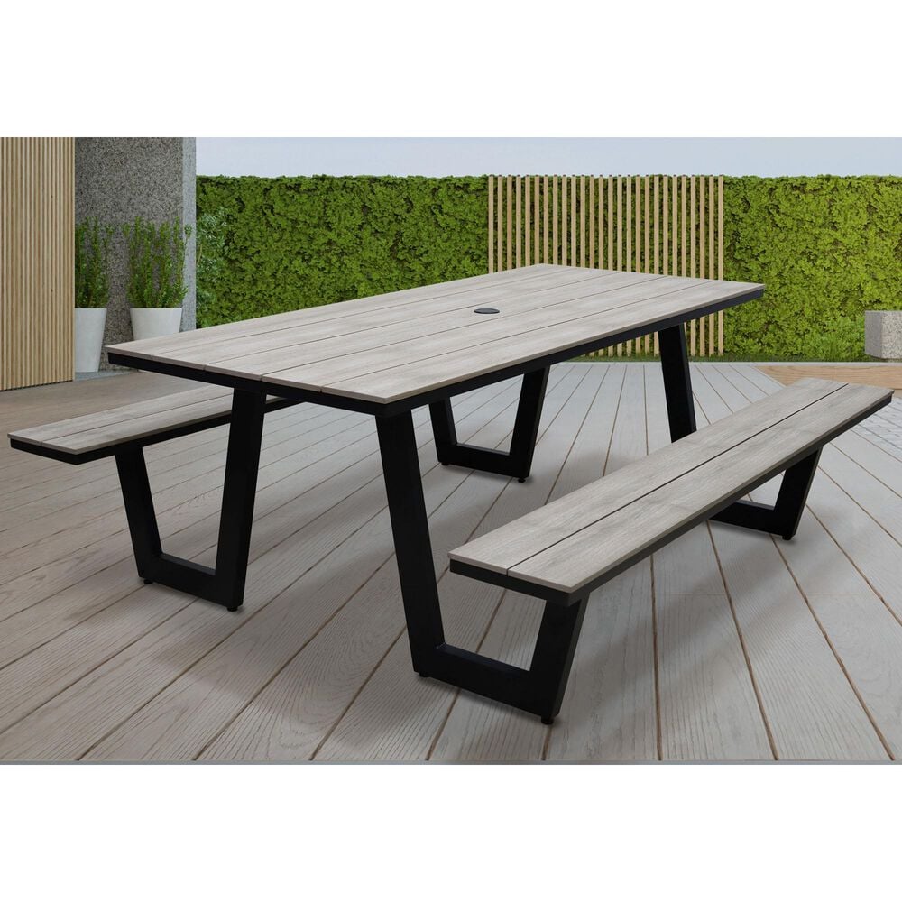 Global Note Collections Oak Park Picnic Table in Brown, , large