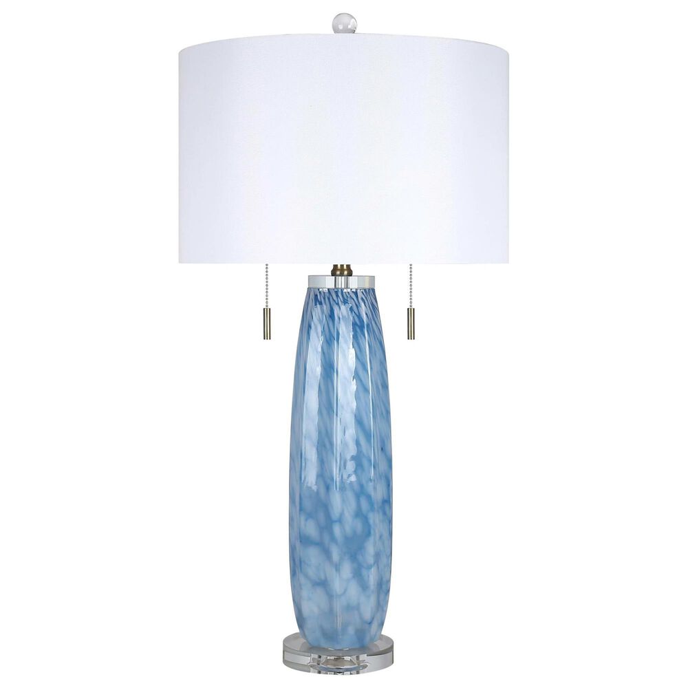 Classy Art Wholesalers Azure Display Art Glass Table Lamp in Blue, White and Clear, , large