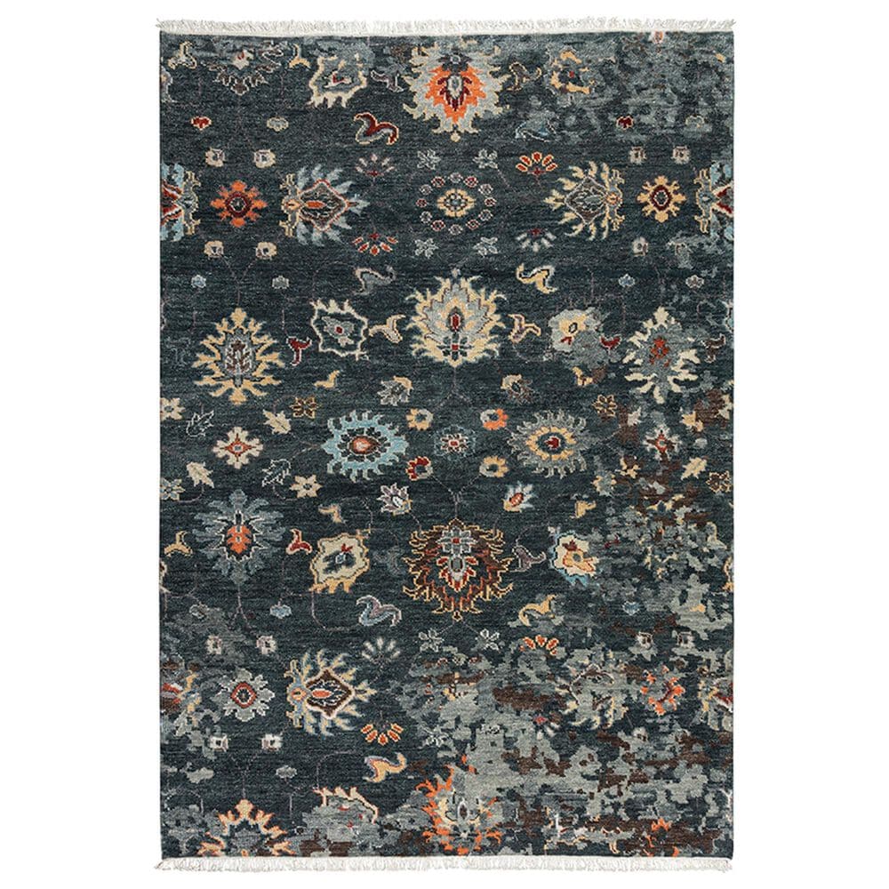 RIZZY Envision Bulbs Leaves 10" x 14" Charcoal Area Rug, , large