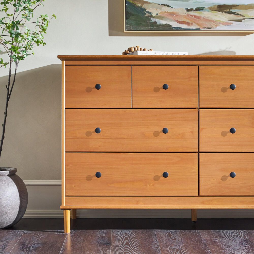 Walker Edison Spencer 6-Drawer Dresser in Caramel, , large