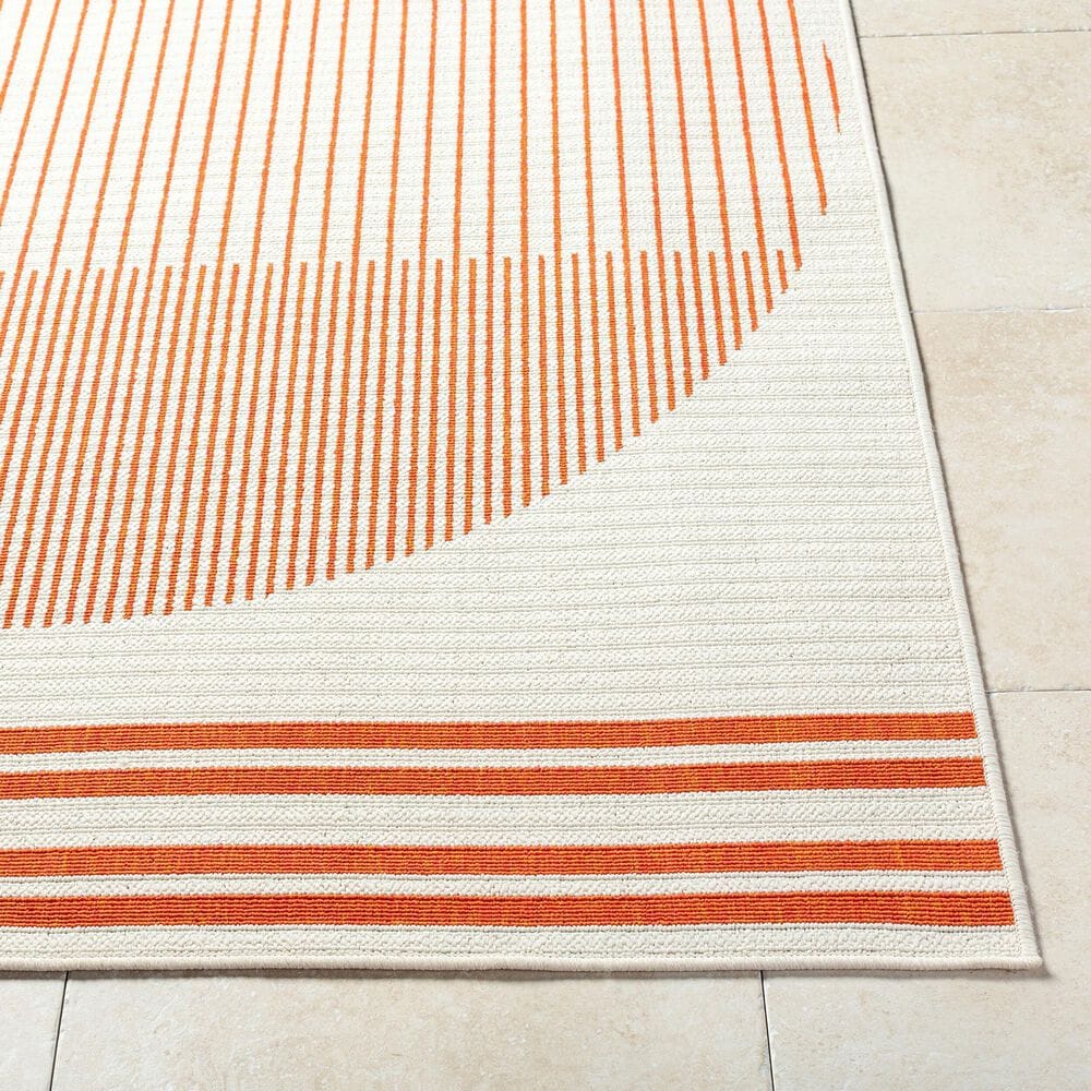 Surya Alfresco 7&#39;3&quot; x 10&#39;6&quot; Pearl, Garnet and Camel Indoor/Outdoor Area Rug, , large