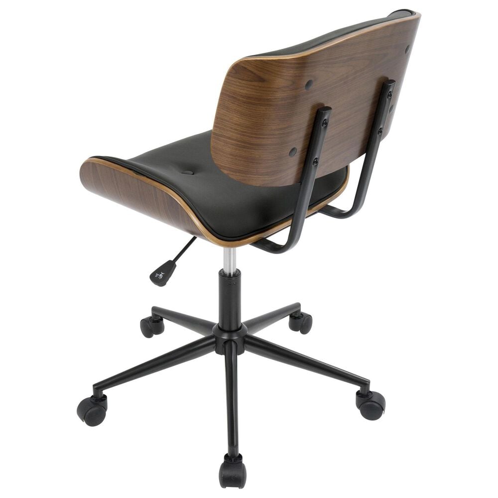 Lumisource Lombardi Desk Chair with Black Cushion in Walnut and Black, , large