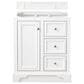 James Martin Vanities De Soto 30" Single Bathroom Vanity in Bright White with Single Hole 3 cm White Zeus Quartz Top and Rectangular Sink, , large