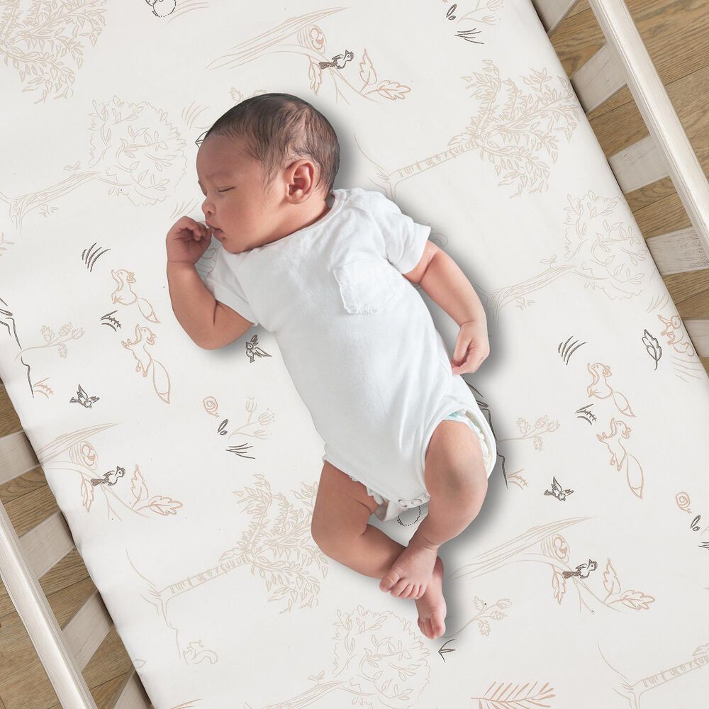 Lambs and Ivy Treetop Fox 3-Piece Crib Bedding Set in Rust, Black and White, , large