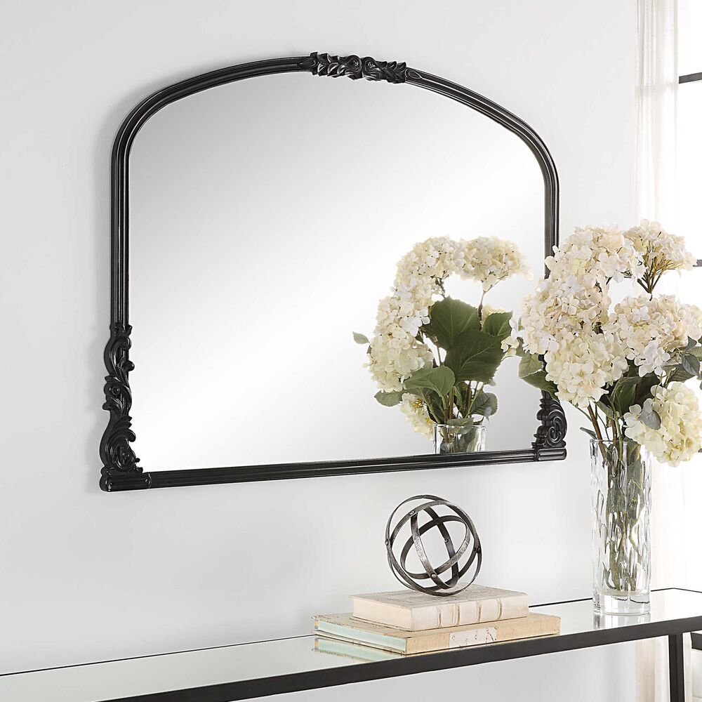 Uttermost Wall Mirror in Satin Black and Light Gray, , large