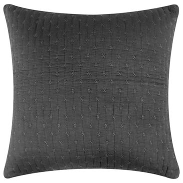 Levtex Cross Stitch 18" x 18" Throw Pillow in Charcoal, , large