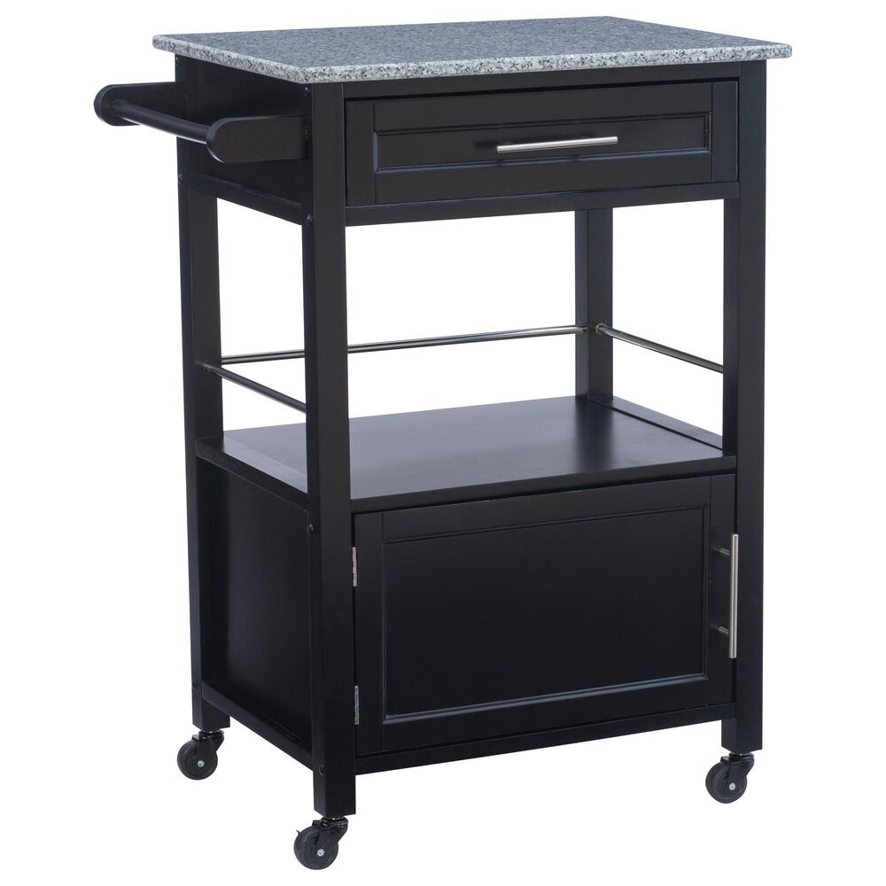 Linon Home Decor Mitchell Kitchen Cart in Black and Grey, , large