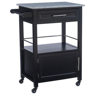 Linon Home Decor Mitchell Kitchen Cart in Black and Grey, , large