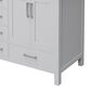 Lexora Home Jacques 36" Right Offset Single Bathroom Vanity in White with 2 cm White Carrara Marble Top and Rectangular Sink, , large