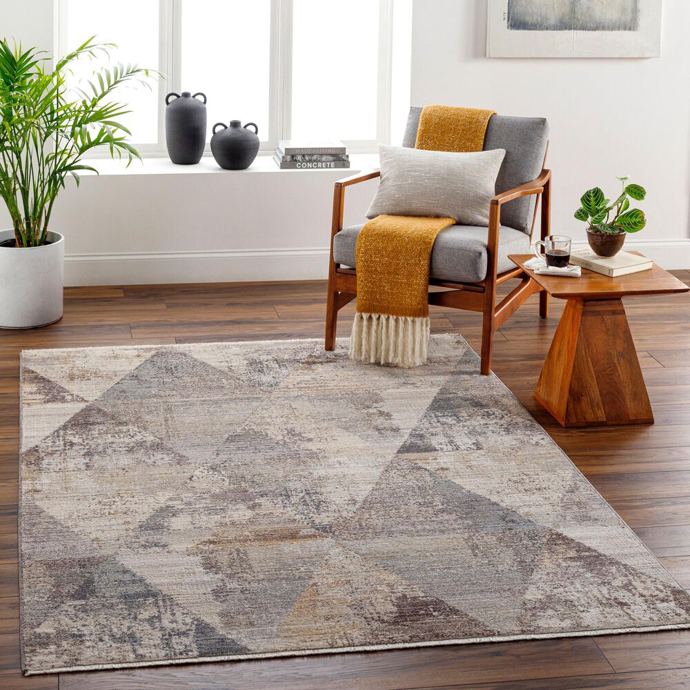 Surya Aida AAD-2308 2&#39;7&quot; x 4&#39;11&quot; Beige, Tan, Gray, Ivory and Medium Gray Area Rug, , large