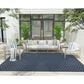 Nourison Twist Reversible 8" x 10" Blue Indoor/Outdoor Area Rug, , large