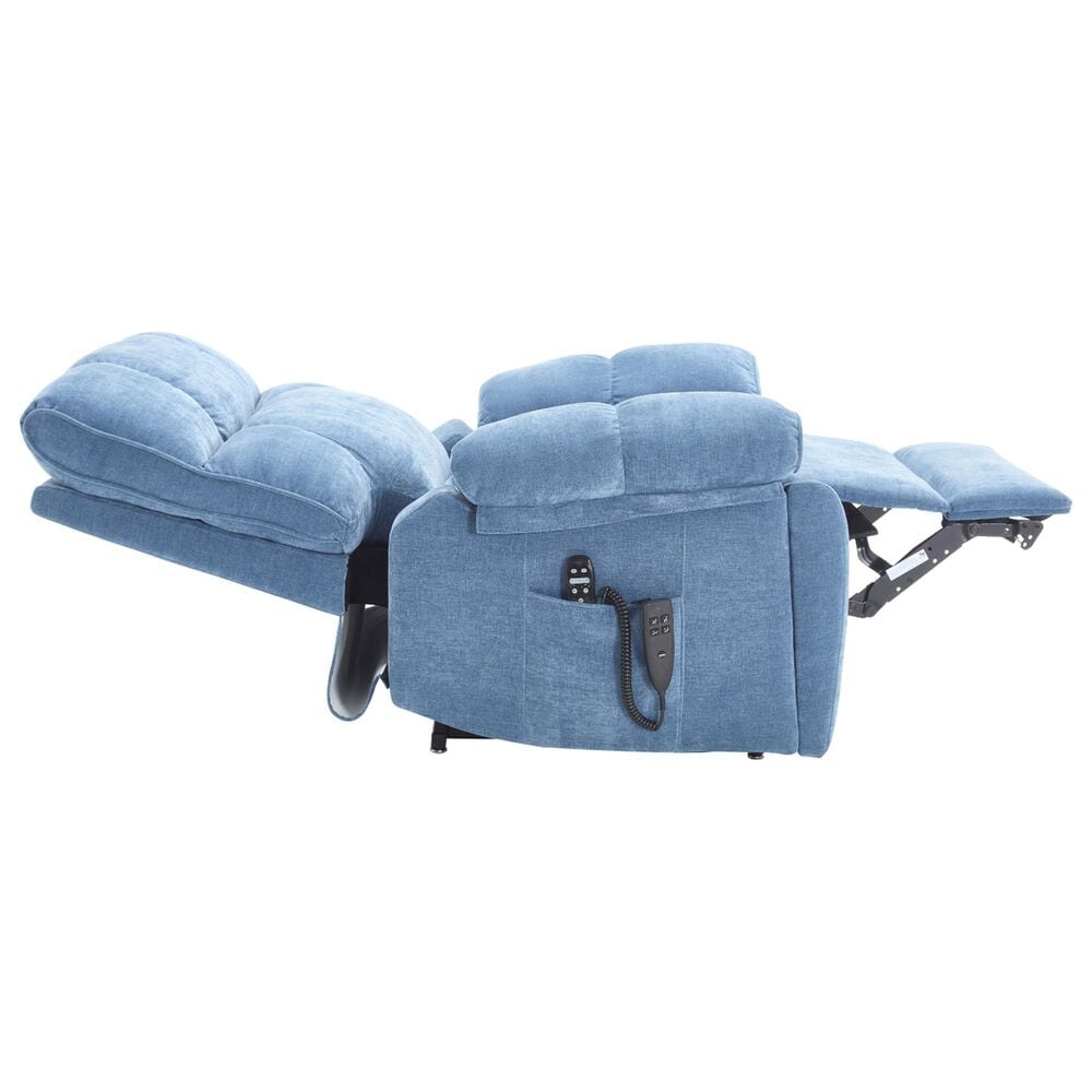 Hearth and Haven Large Power Lift Recliner in Blue, , large