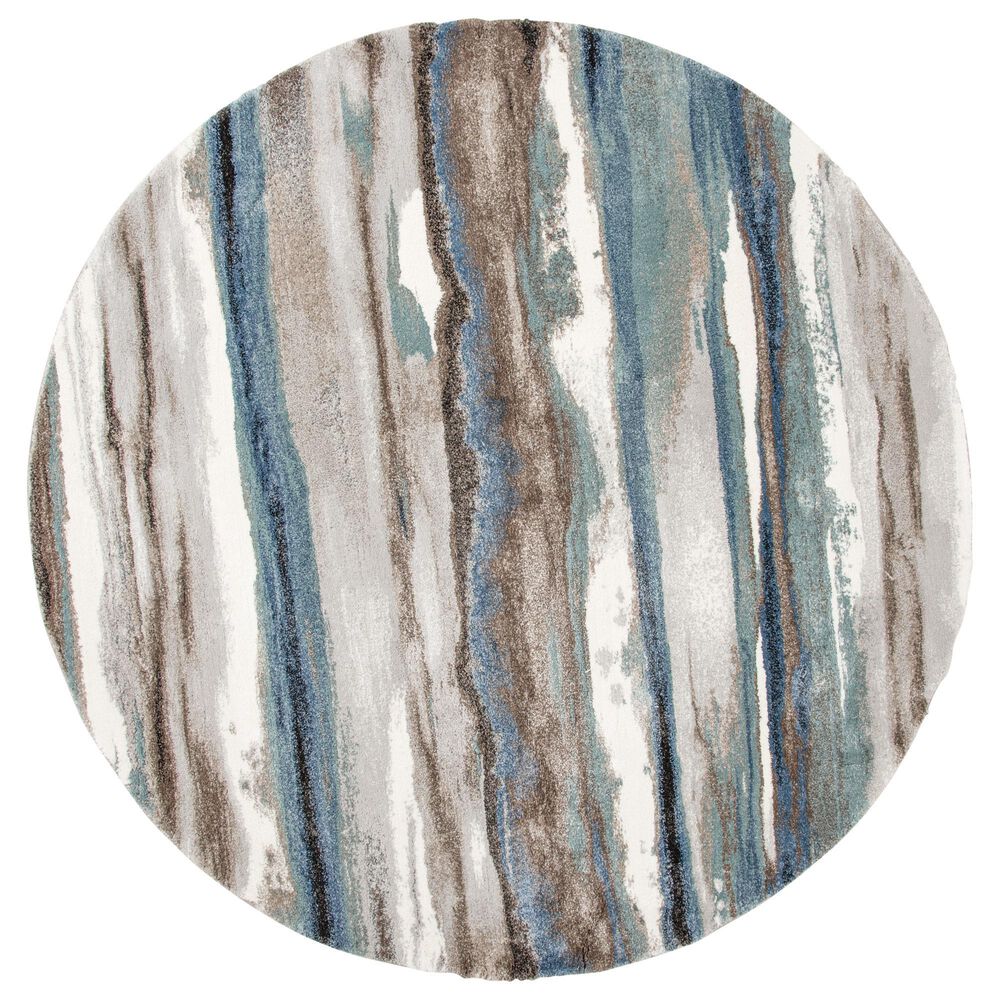 Central Oriental Structures Torrent Maisie Dusk and Multicolor 7"10" Round Area Rug, , large