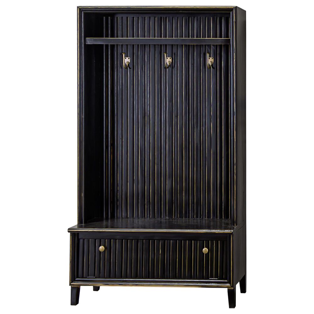 Rustic Root Classic Riley Hall Tree with Drawer in Golden Black, , large