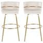 LumiSource Cinch 30" Swivel Barstool with Cream Upholstery in Gold (Set of 2), , large