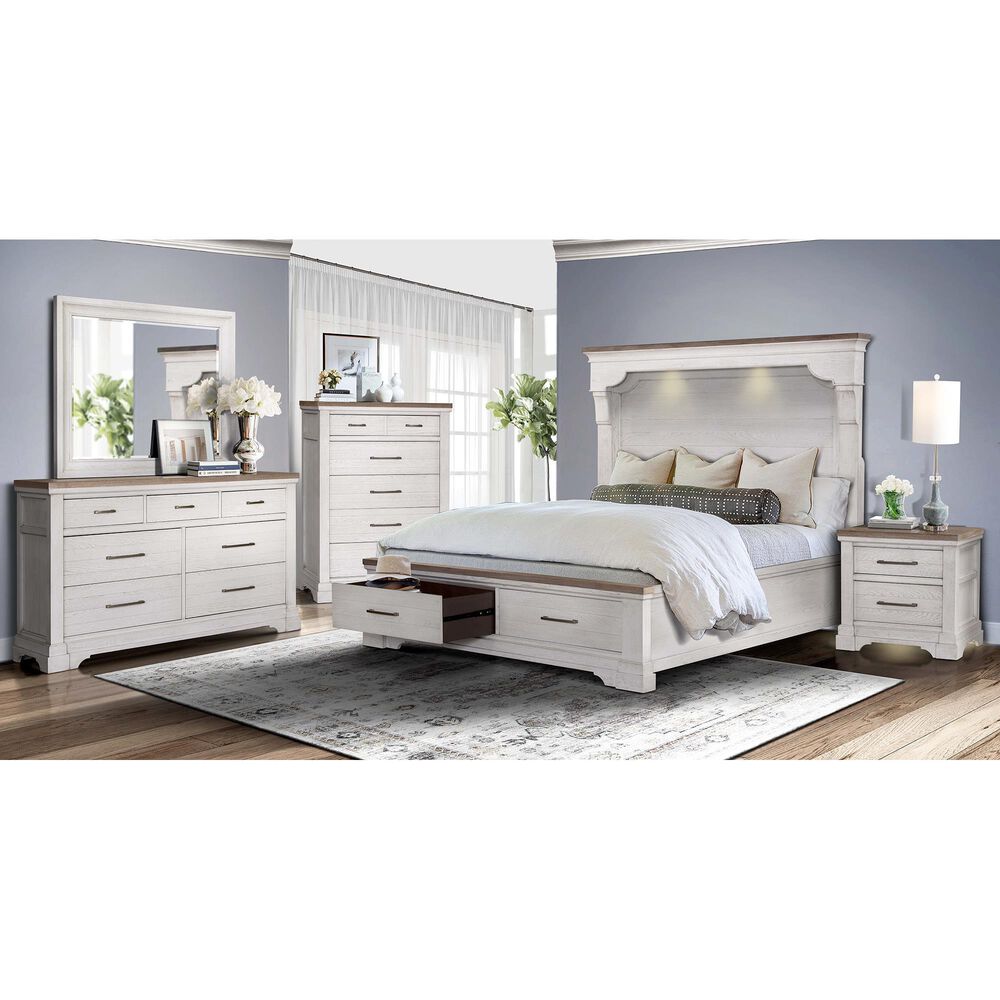 Sasha Lee King Storage Bed in Two Tone Hickory, , large