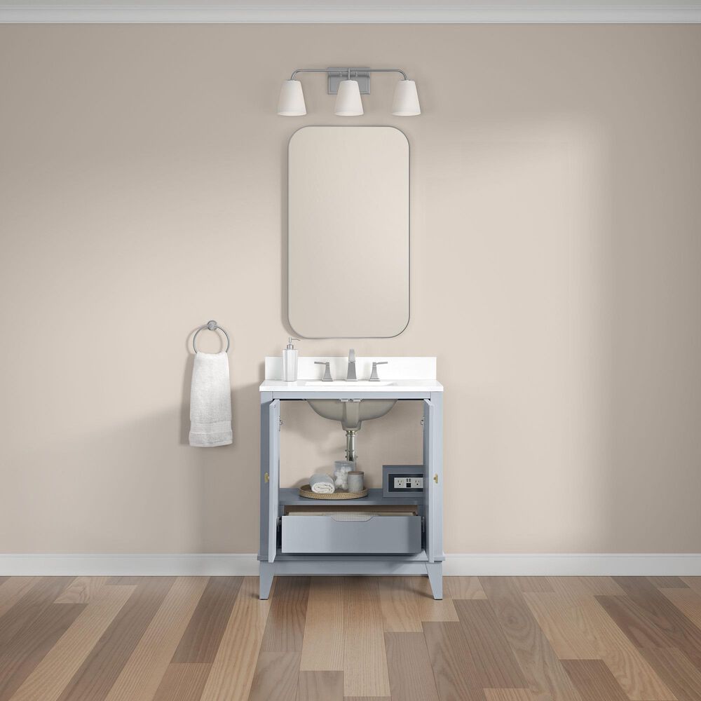 37B Kinsale 30" Single Bathroom Vanity Cabinet in Soft Blue with White Composite Stone Top and Backsplash, , large