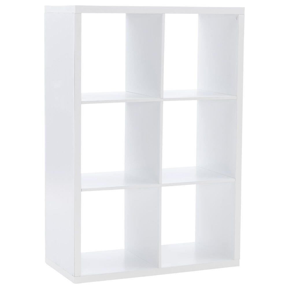 Linon Home Decor Galli 6-Shelf Bookcase in White, , large