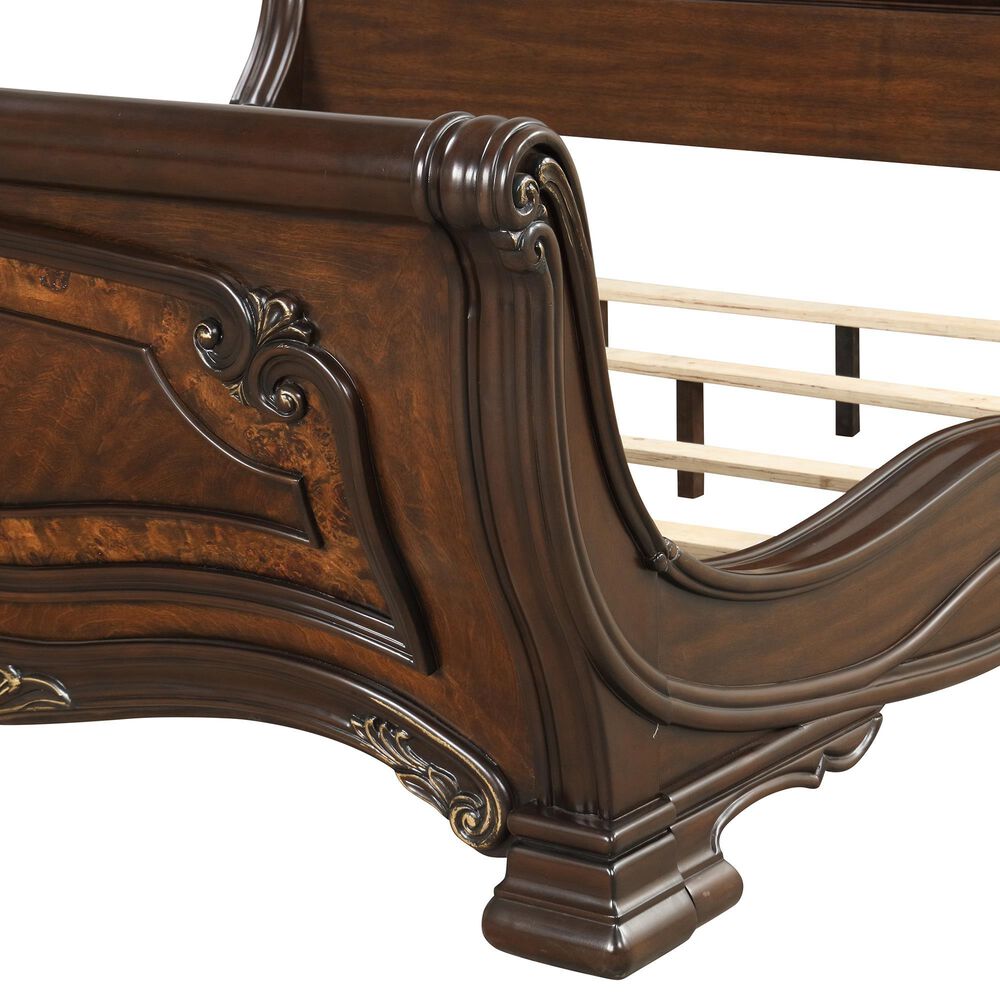 New Heritage Design Belle Notte King Sleigh Bed in Mahogany, , large