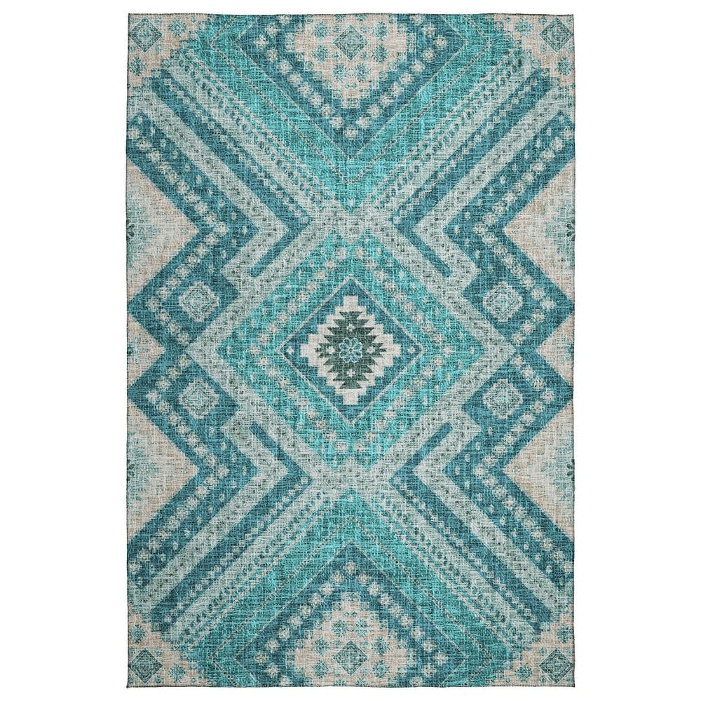 Dalyn Rug Company Portico PO5 Teal 10" x 14" Area Rug, , large