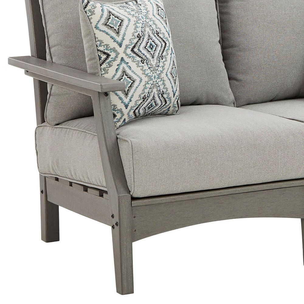 Ashley Visola Stationary Loveseat with Cushion in Gray, , large