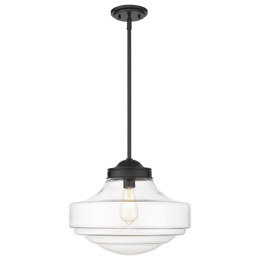 Golden Lighting Ingalls Large Pendant in Matte Black with Clear Glass, , large