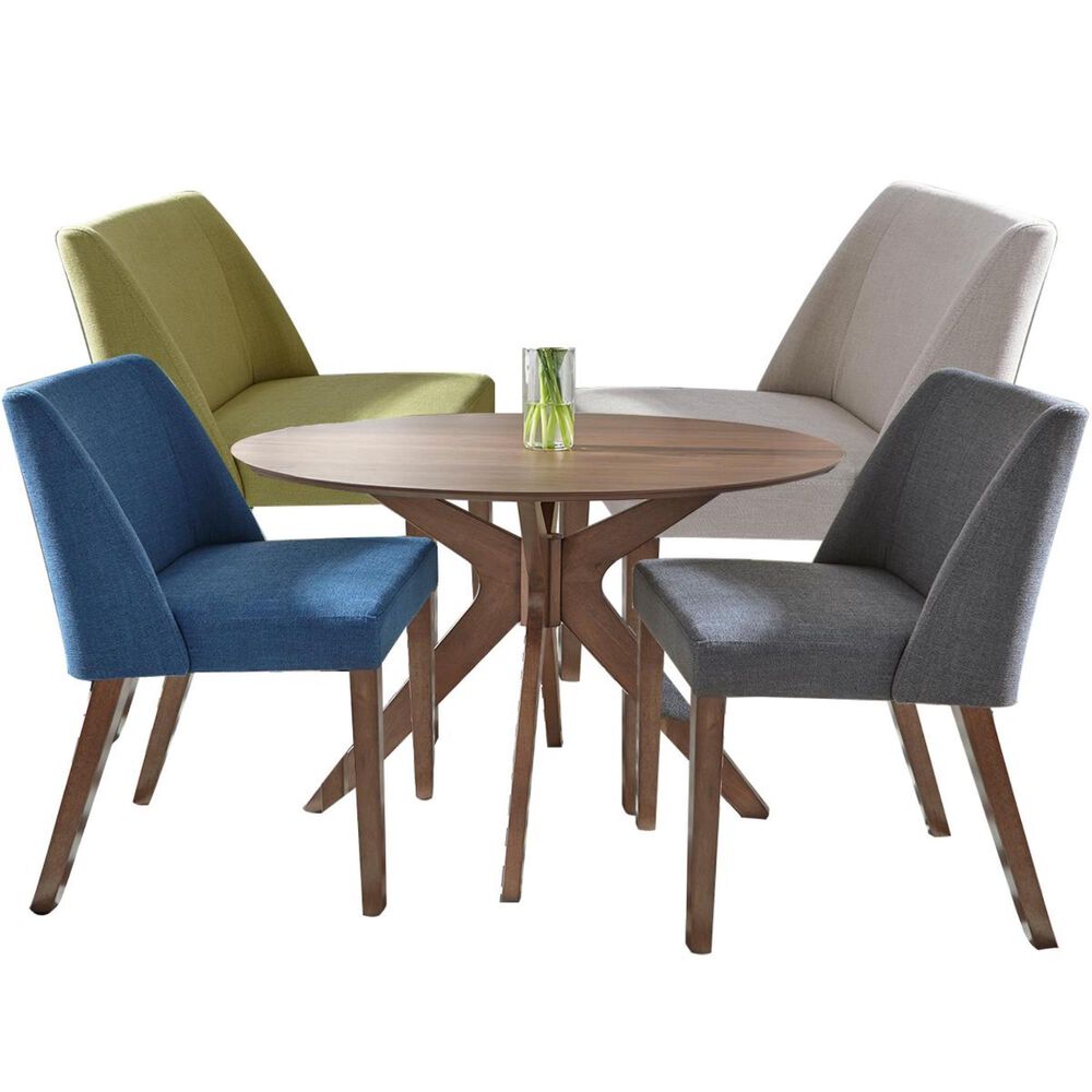 Belle Furnishings Space Saver 5-Piece Dining Set in Satin Walnut, , large