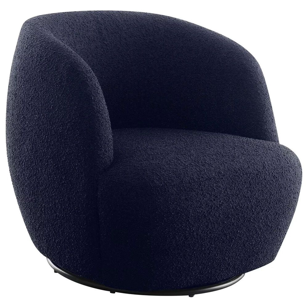 Abbyson Blair Boucle Swivel Chair in Blue, , large