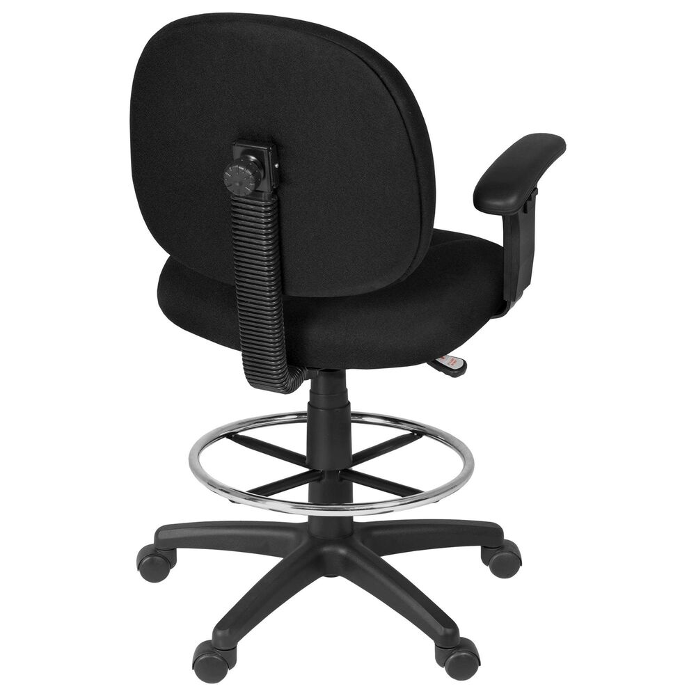 Regency Global Sourcing Comfort Series Swivel Computer Task Chair with Adjustable Arms and Drafting Kit in Black, , large
