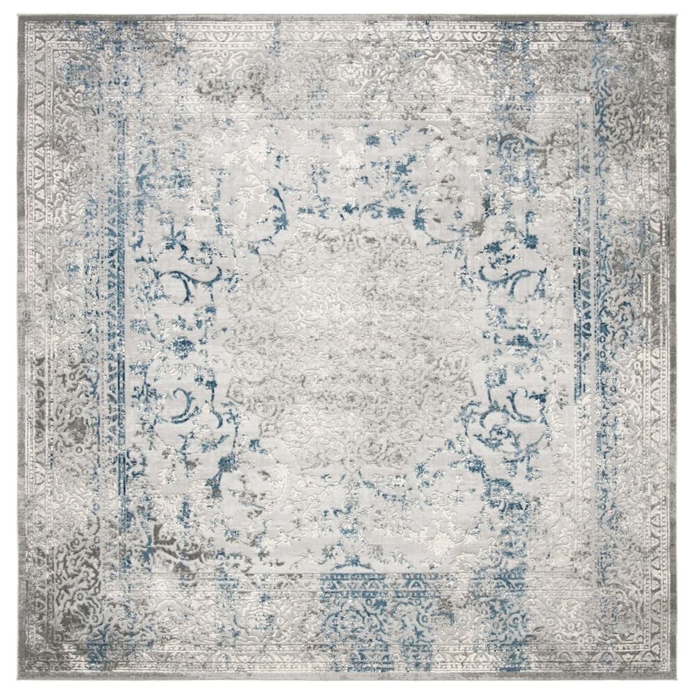 Safavieh Invista Traditional 6"7" Square Grey and Blue Area Rug, , large
