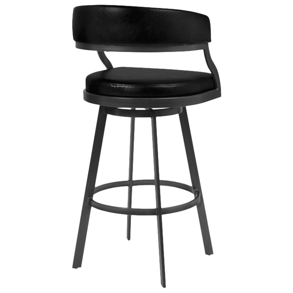 Blue River Saturn 26" Counter Stool with Vintage Black Seat in Mineral