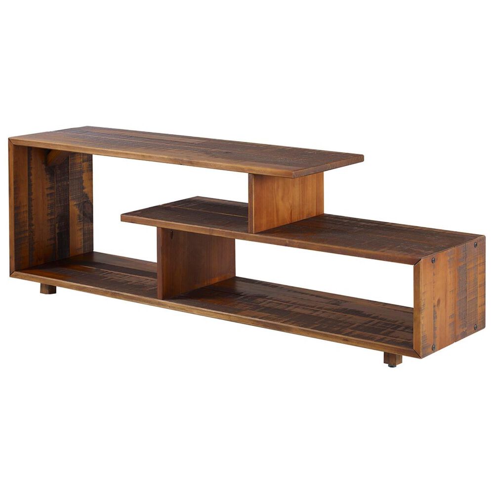 Walker Edison 60" Rustic Solid Wood TV Console in Amber, , large