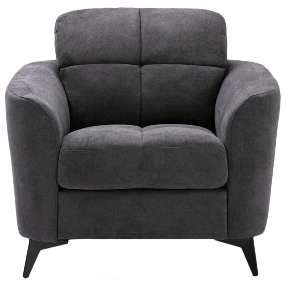 HOMLUX Accent Chair with Tufted Cushion in Gray, , large